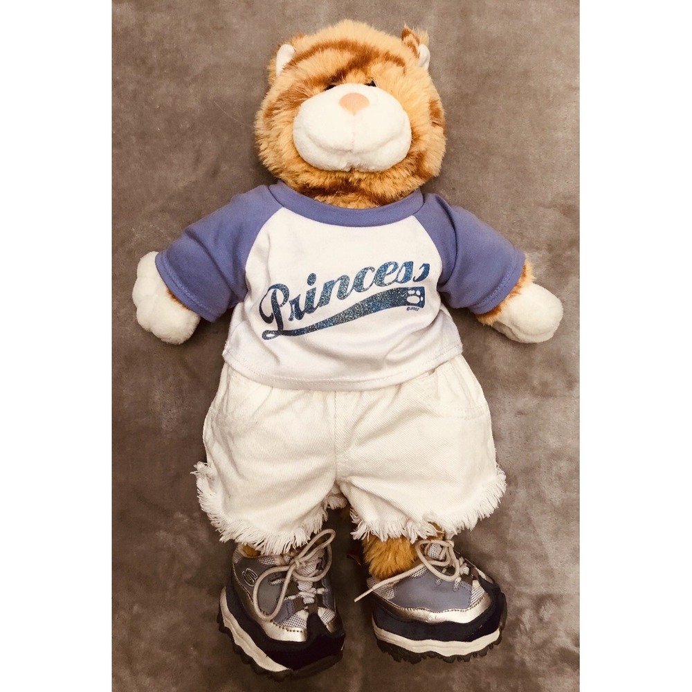 Vintage 2002 Build A Bear Orange Cat‎ With Outfit Sketchers Shoes BABW